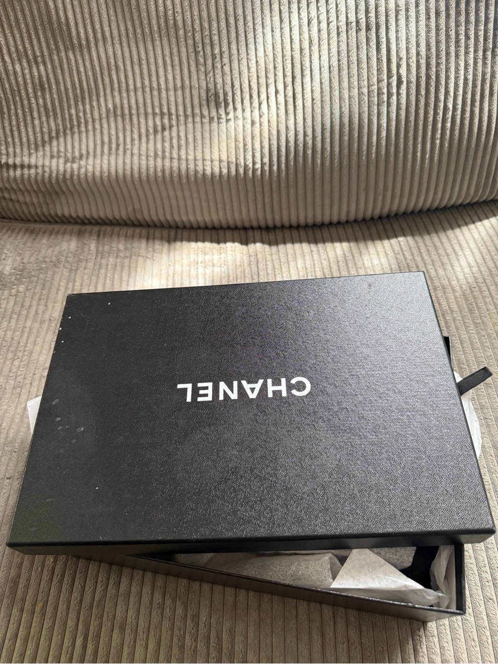 CHANEL Black and White Logo Gift Box